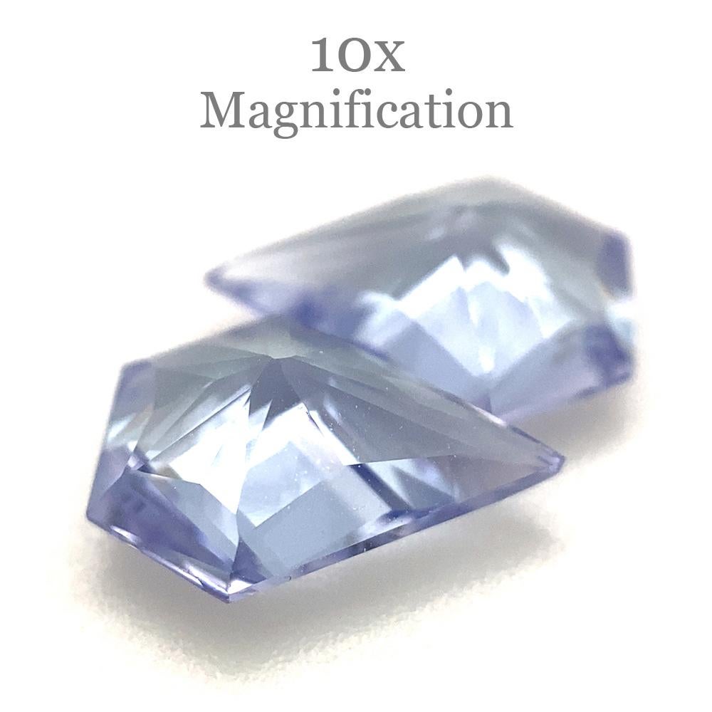 Women's or Men's 1.82ct Fan Tanzanite Precision Cut Pair For Sale