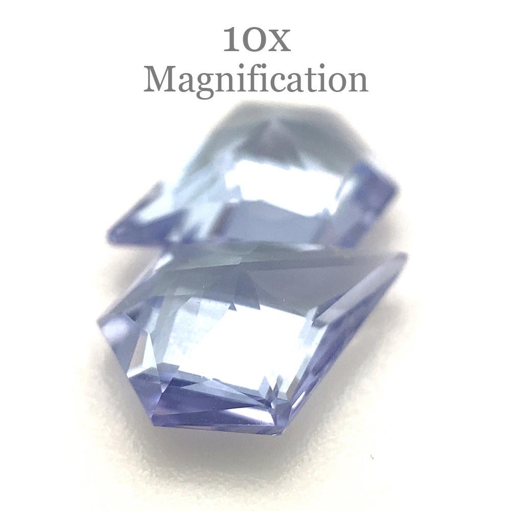 1.82ct Fan Tanzanite Precision Cut Pair For Sale 2