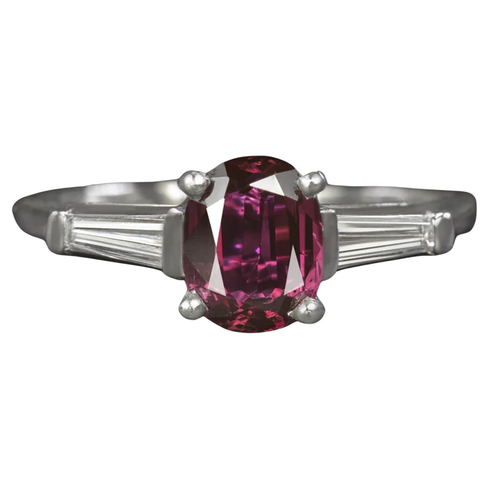  1.82ct natural red sapphire ring For Sale