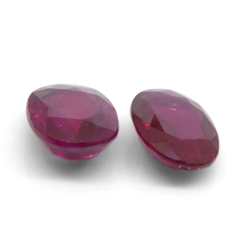 1.82ct Oval Red Ruby from Thailand Pair For Sale 8