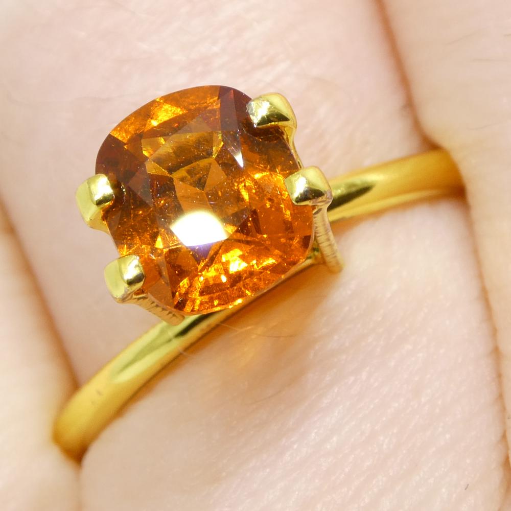 1,82 ct Granato rettangolare Fanta Orange Mandarino Spessartite/Spessartine in vendita 9