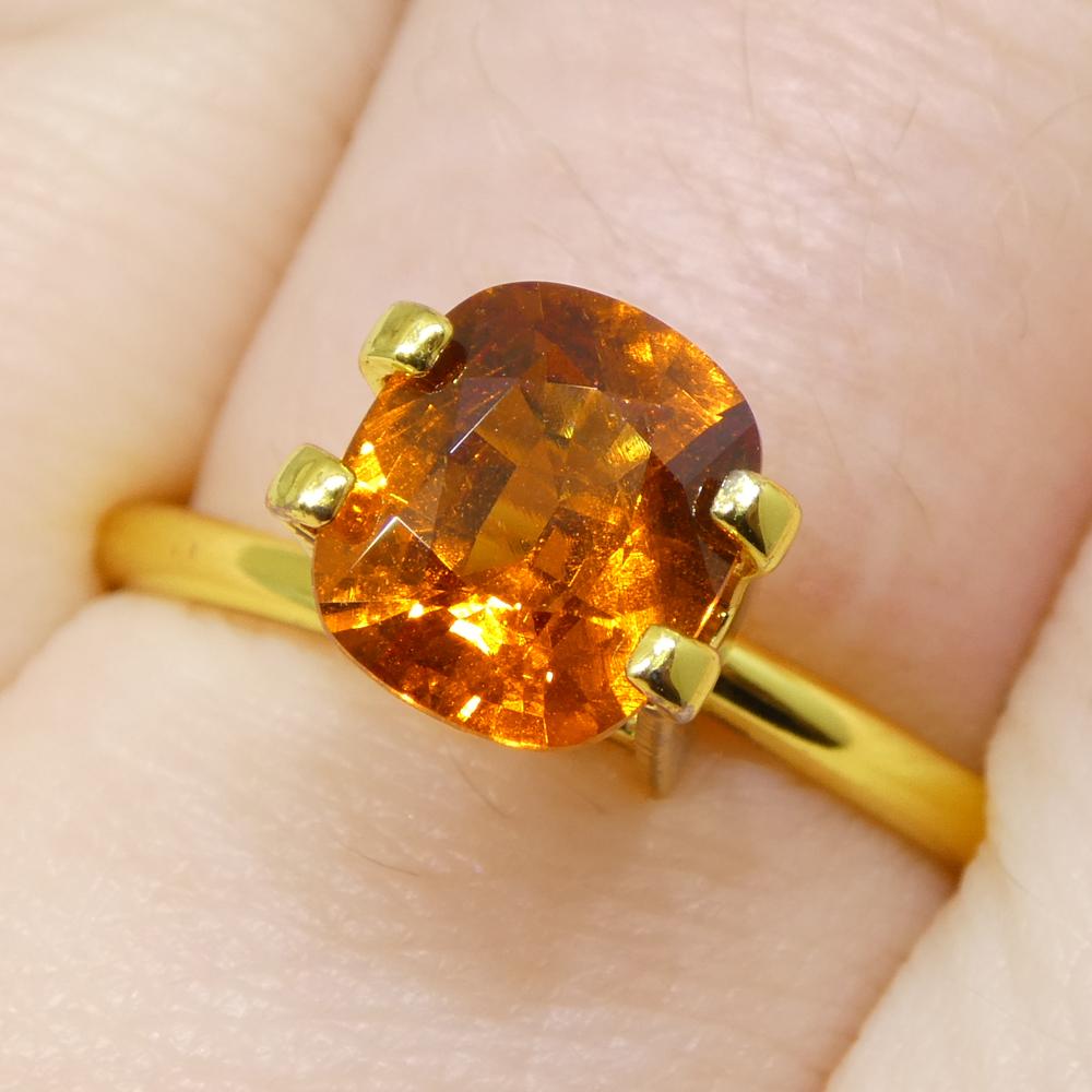 Taglio brillante 1,82 ct Granato rettangolare Fanta Orange Mandarino Spessartite/Spessartine in vendita