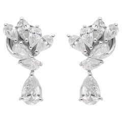 Orecchini a goccia con diamante taglio marquise da 1,82 carati SI/H in oro bianco 14k Gioielli di pregio