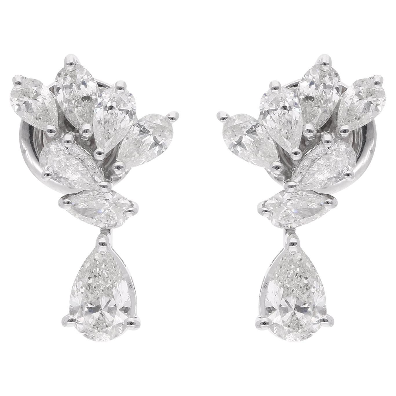 Orecchini a goccia con diamante taglio marquise da 1,82 carati SI/H in oro bianco 18 carati Gioielli di pregio