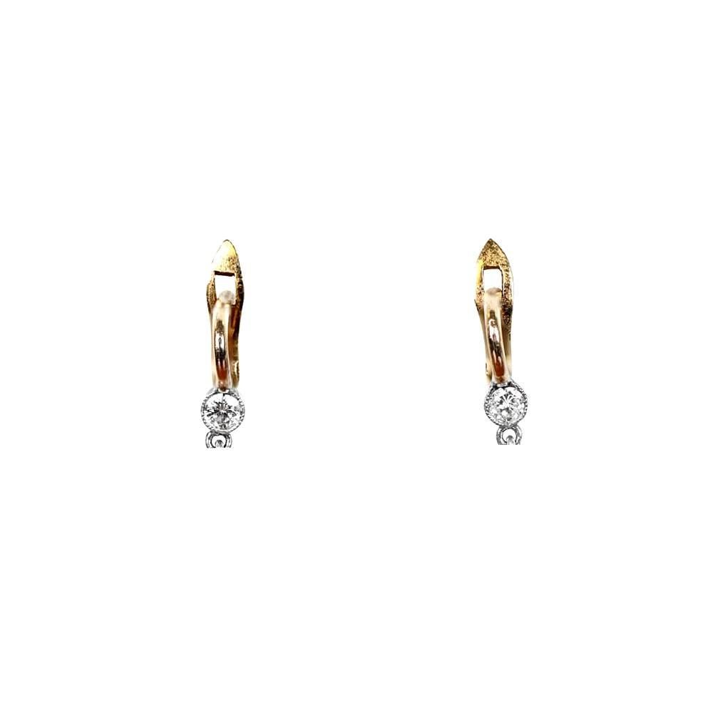 Old European Cut 1.82tcw Diamond Earrings, VS1-VS2 Clarity, 18k Yellow Gold, Platinum