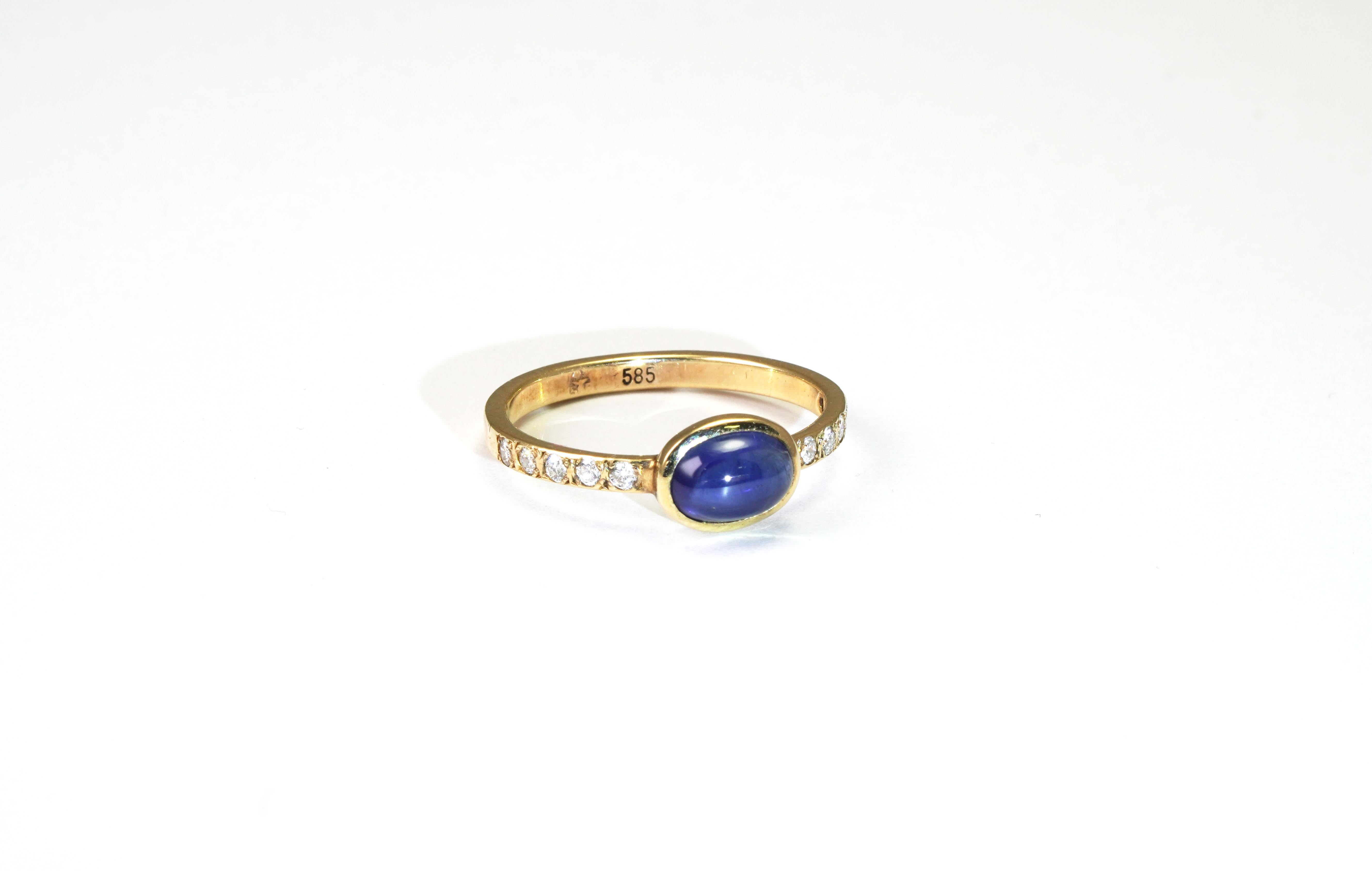 1.83 Carat Blue Sapphire Diamond Ring In New Condition For Sale In София, BG