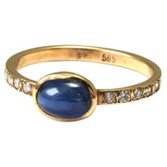 1.83 Carat Blue Sapphire Diamond Ring