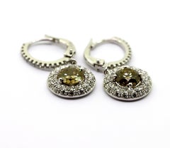 1.83 Carat Brown Diamonds and White Diamond Pavè Dangle Earrings