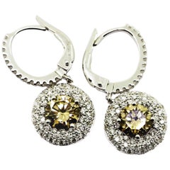 1.83 Carat Brown Diamonds and White Diamond Pavè Dangle Earrings