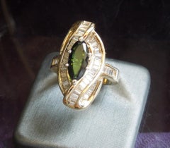 1.83 Carat Green Tourmaline Ballerina Ring