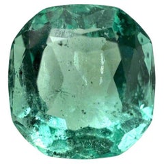 Esmeralda colombiana verde azulada clara de 1,83 quilates - 7,6x7,2 talla cojín Mayo