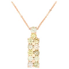 1.83 Carat Multi-Color Diamond Pendant 14 Karat Rose Gold 1.83 Carat Multi-Color Diamond Pendant 14 Karat Rose Gold