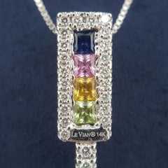 1.83 Carat Multicolor Sapphire and Diamond Pendant Necklace by Le Vian