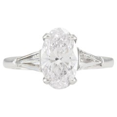 1.83 Carat Oval Cut Diamond Engagement Ring