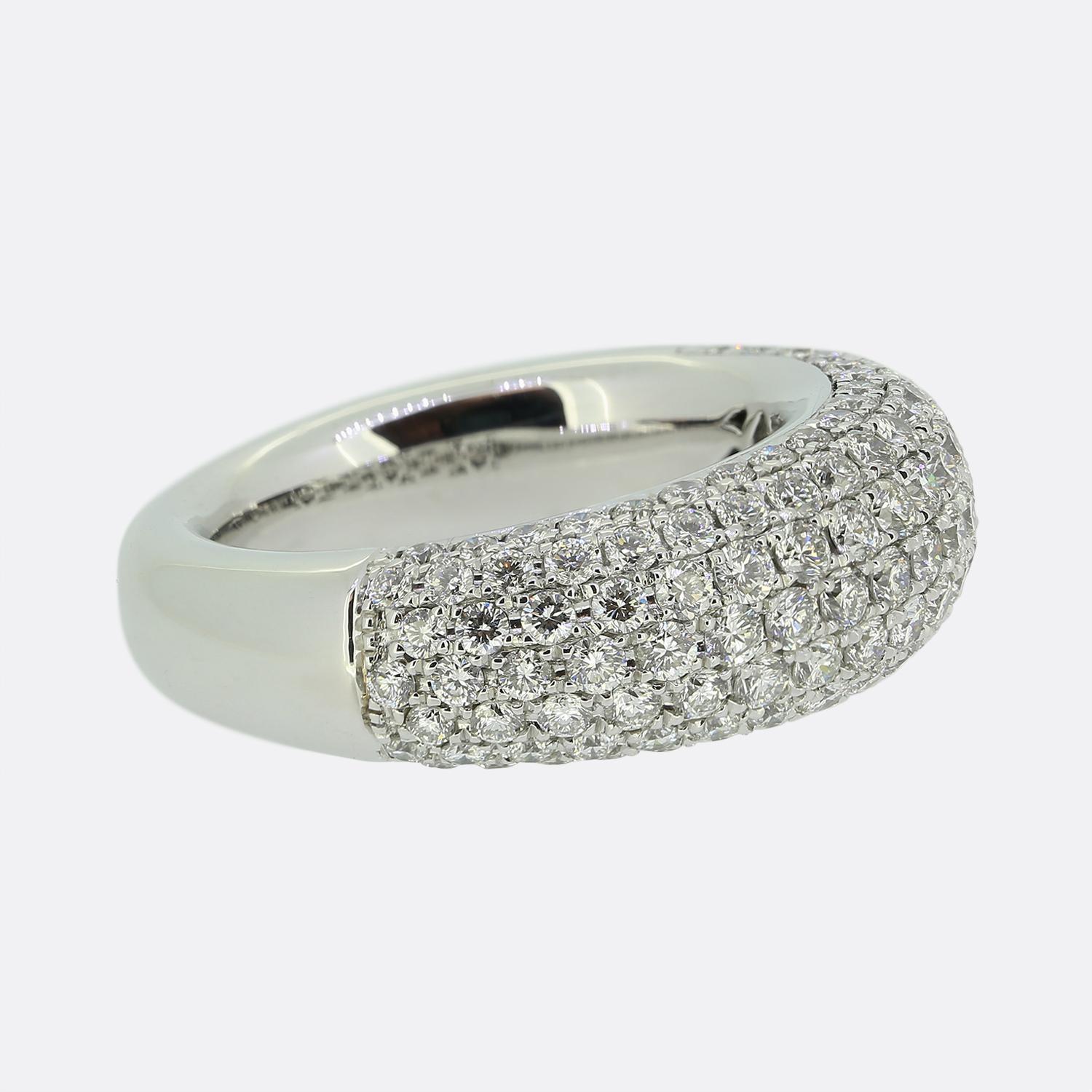 Brilliant Cut 1.83 Carat Pavé Set Diamond Half Band Ring For Sale