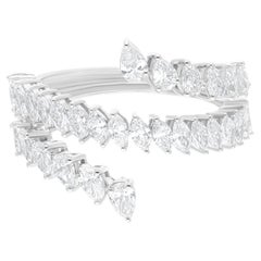 1.83 Carat Pear 
Marquise Diamond Ring 18 Karat White Gold Handmade Jewelry