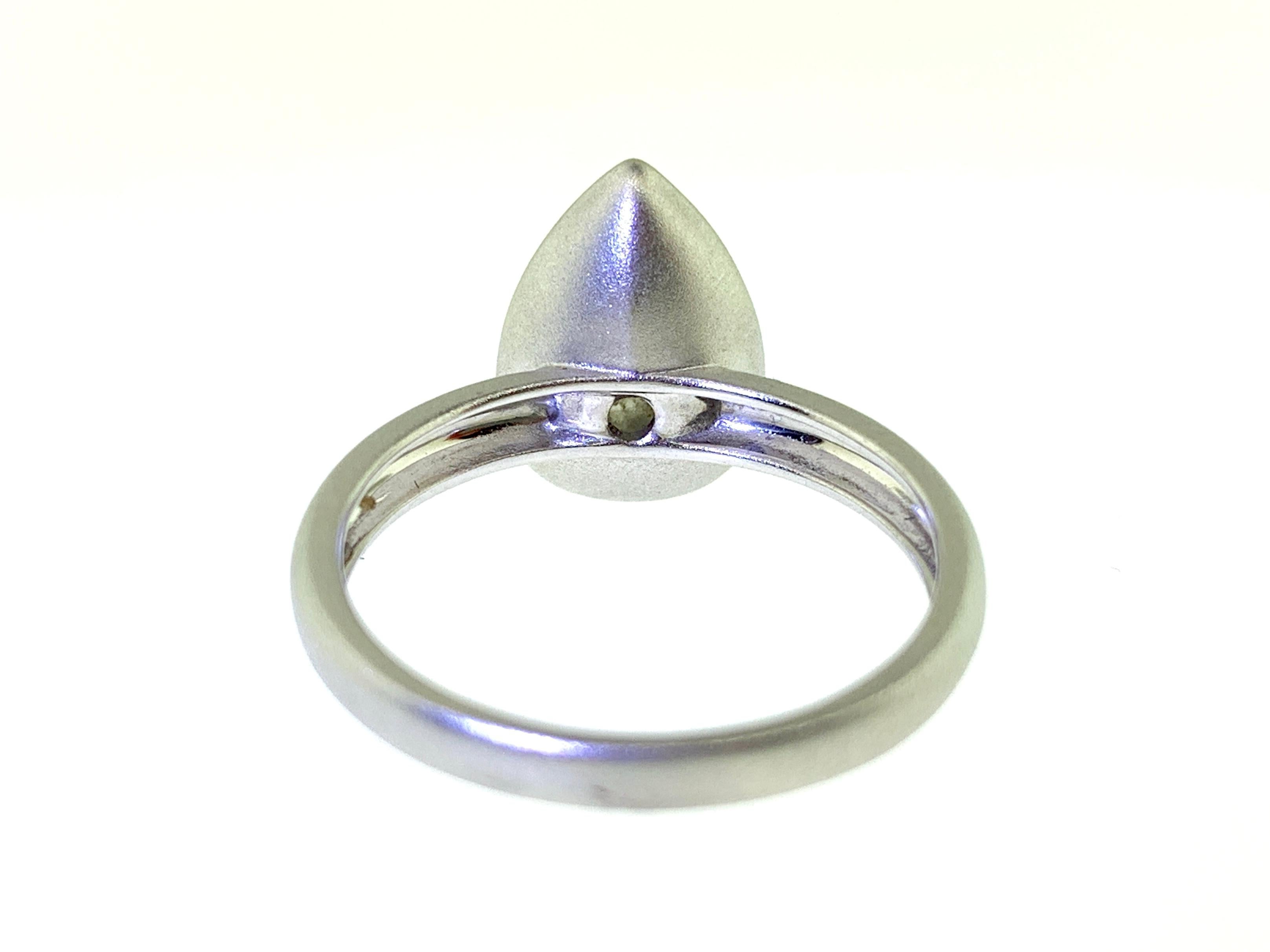 Women's 1.83 Carat Rose Cut Pear Gray White Diamond Ring