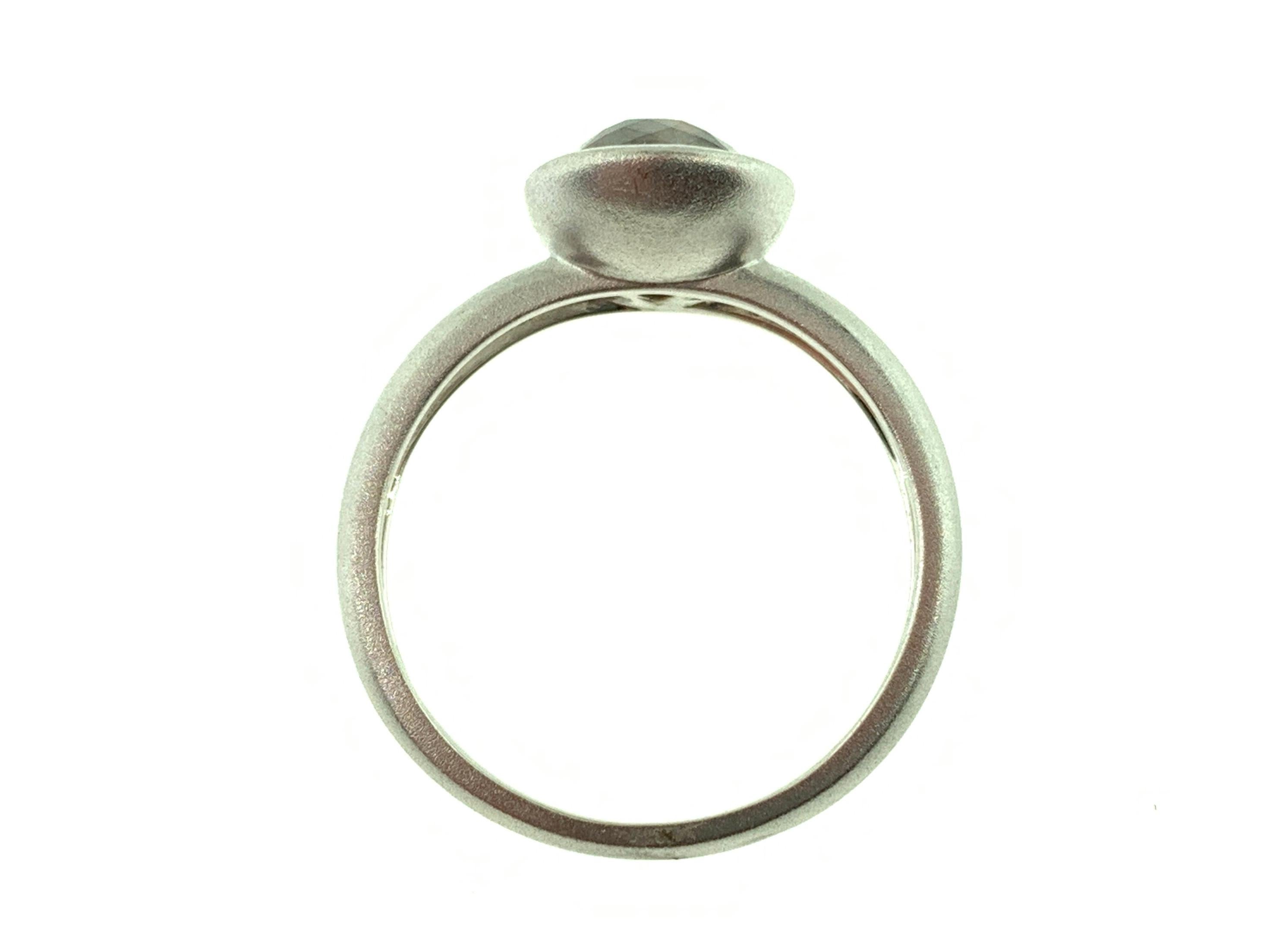 1.83 Carat Rose Cut Pear Gray White Diamond Ring 1