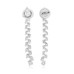 1.83 Carat SI/H Boucles d'oreilles diamant taille poire brillant 14k White Gold Fine Jewelry