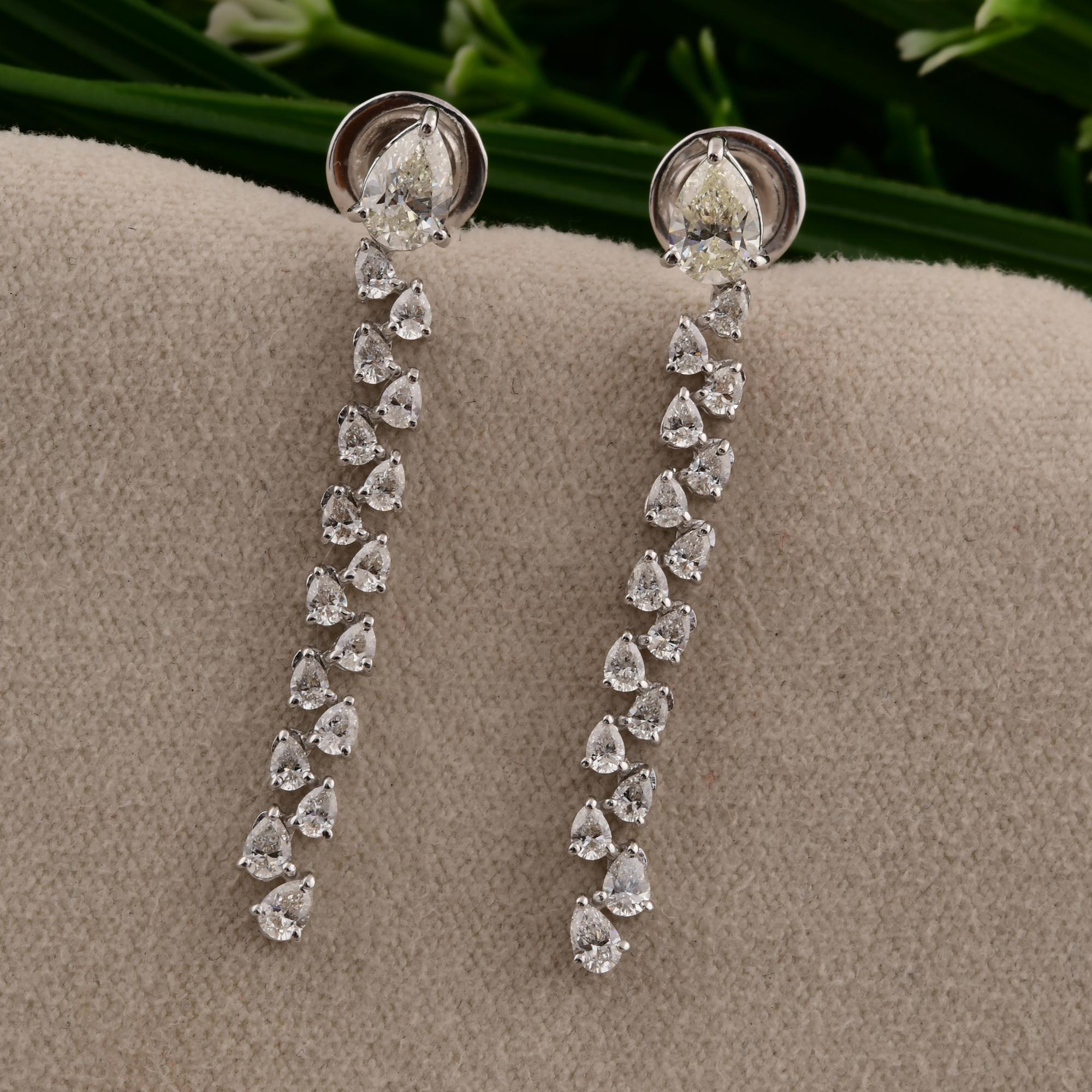 1,83 Karat SI/H Birnenschliff Diamant-Ohrringe im Brillantschliff 14k Weißgold feiner Schmuck (Moderne) im Angebot