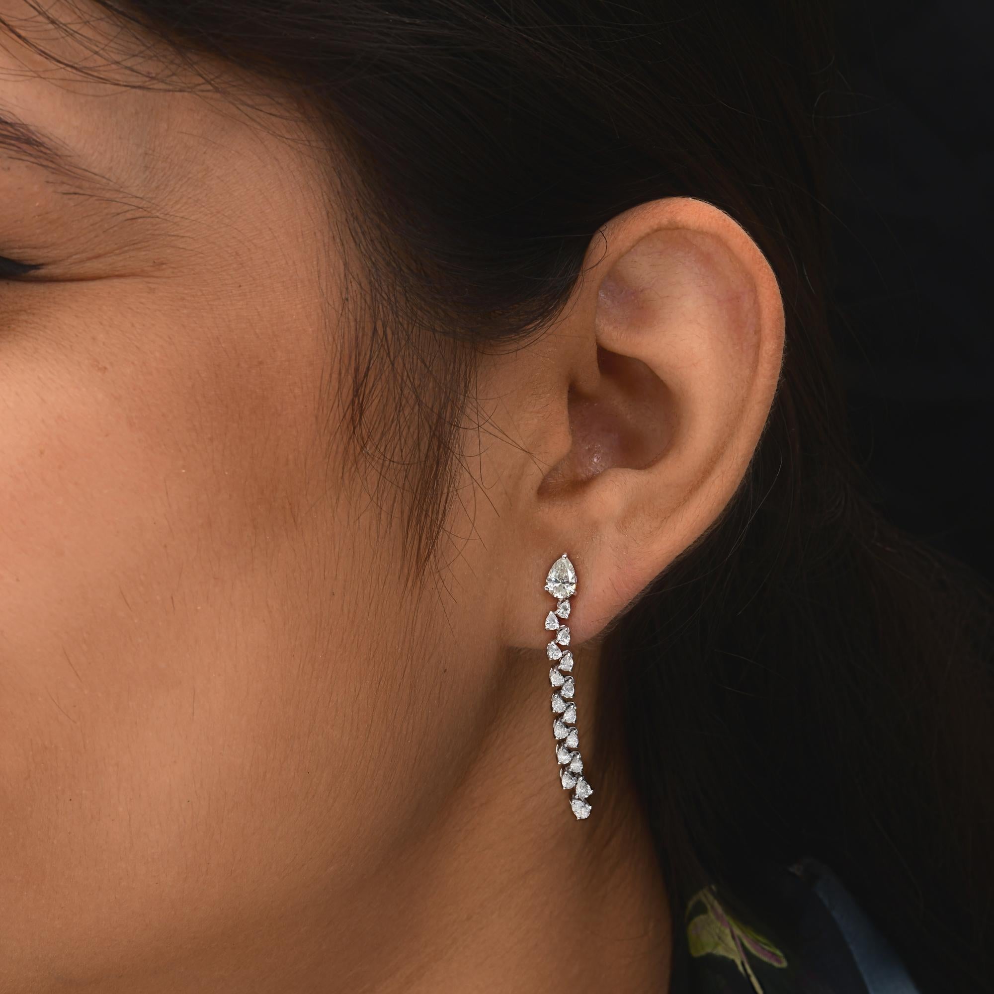 1,83 Karat SI/H Birnenschliff Diamant-Ohrringe im Brillantschliff 14k Weißgold feiner Schmuck (Tropfenschliff) im Angebot