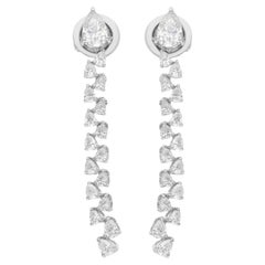 1,83 Carati SI/H Orecchini di diamanti con taglio a pera Brilliante in oro bianco 14k Gioielli di pregio