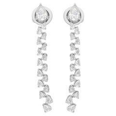 1.83 Carat SI/H Pear Brilliant Cut Diamond Earrings 18k White Gold Fine Jewelry
