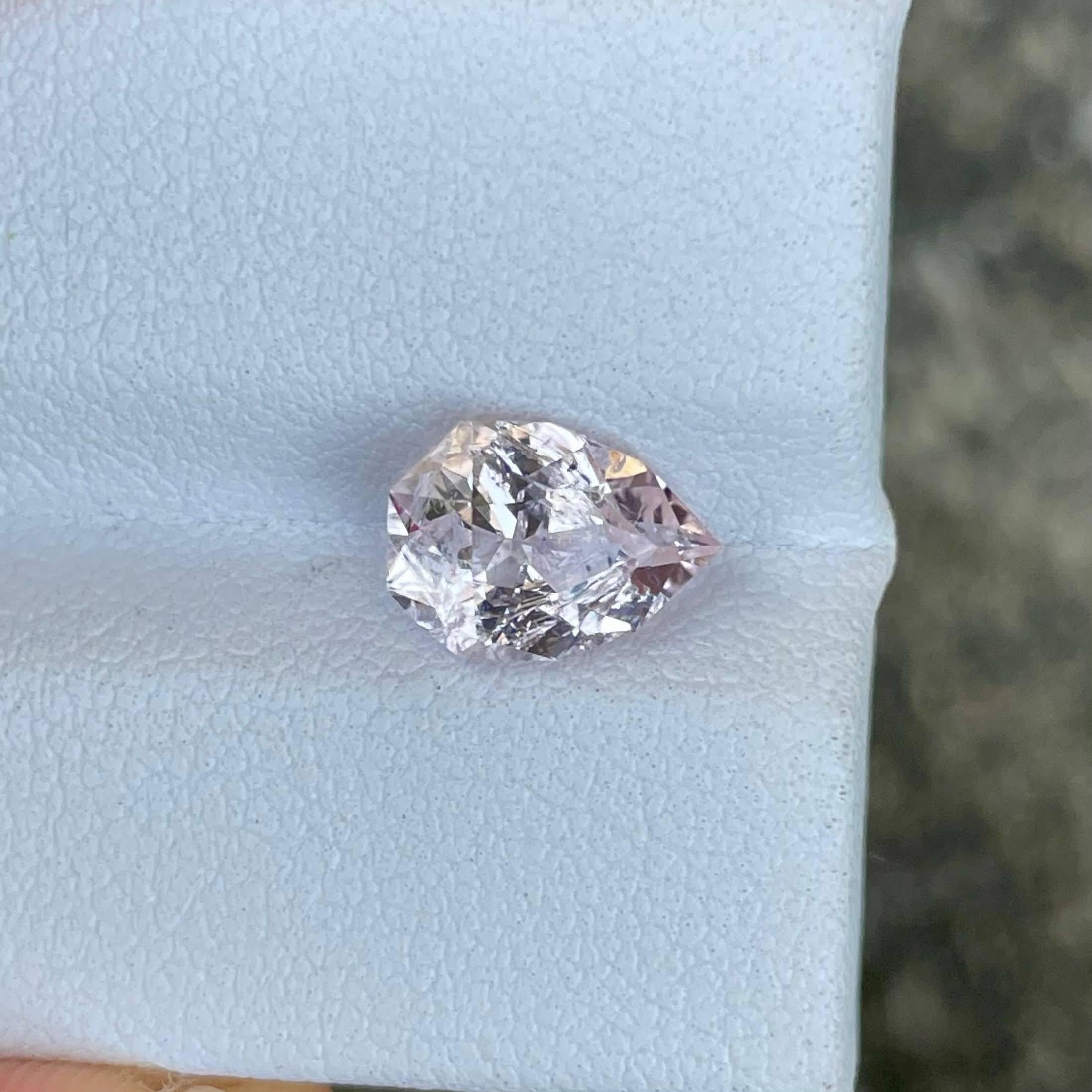 1.83 carats Pink Morganite Stone Pear Cut Natural African Gemstone For Sale 1