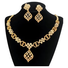 1.83 Carats Rounds Brillant Shape Diamonds 14K Gold Parure