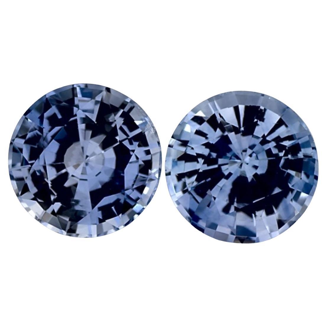 1.83 Ct Blue Sapphire Round Loose Gemstone For Sale