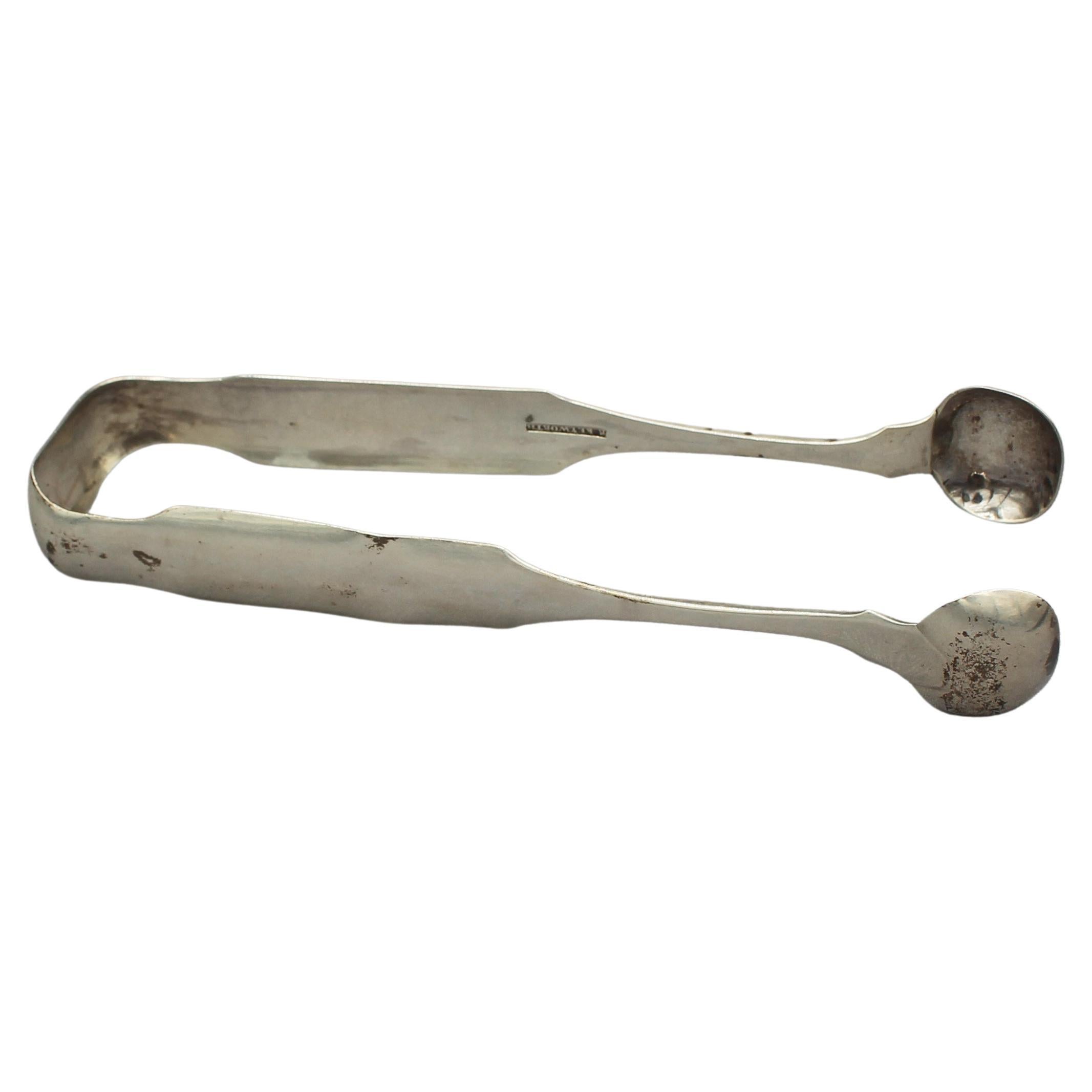 1830-33 Coin Silver Sugar Tongs by Robert Keyworth For Sale