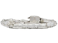 1830 Antique Sterling Silver Wick Trimmers and Snuffer Tray