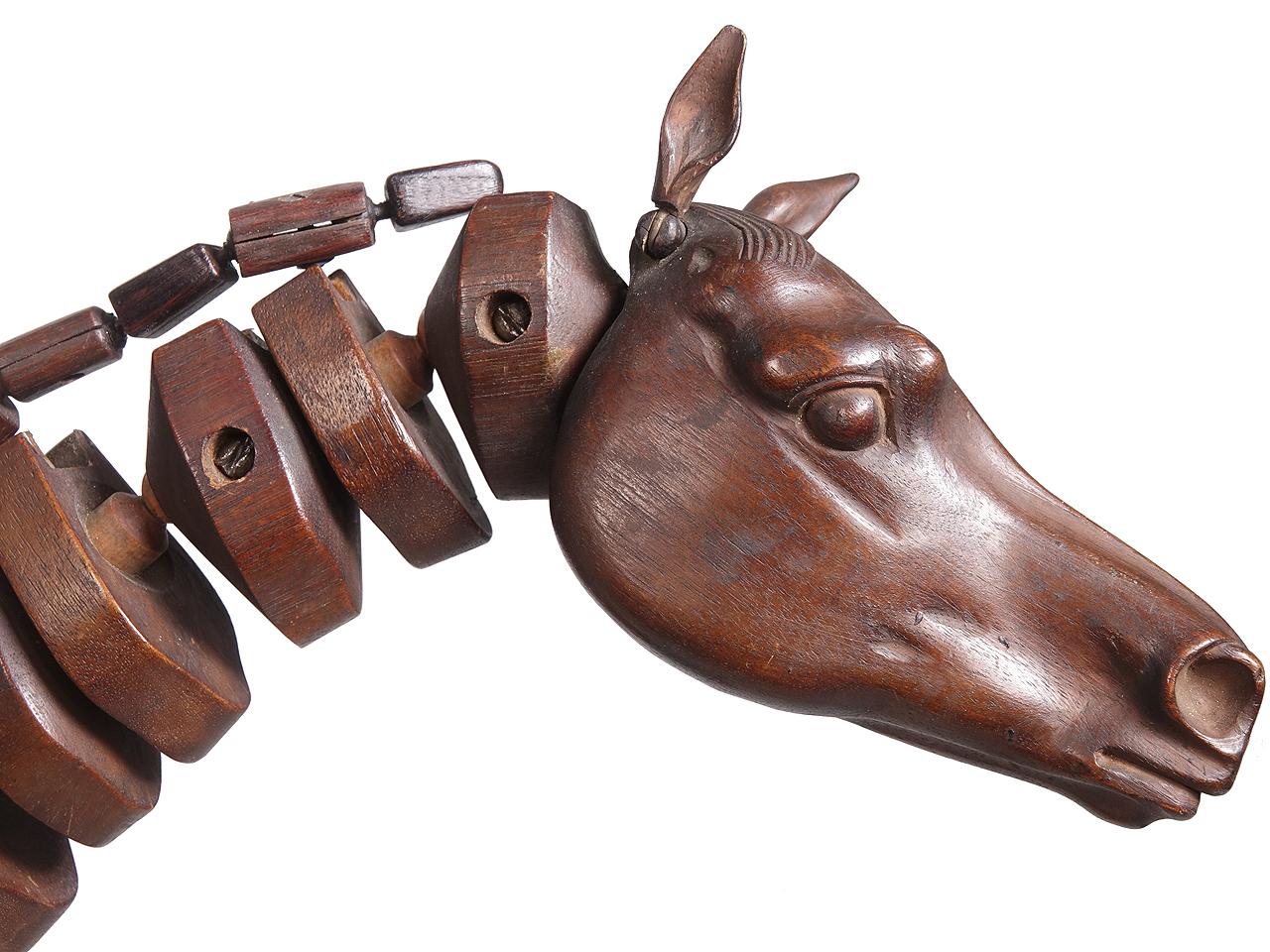 Modelo y maletín de caballo de artista articulado de 1830 Victoriano