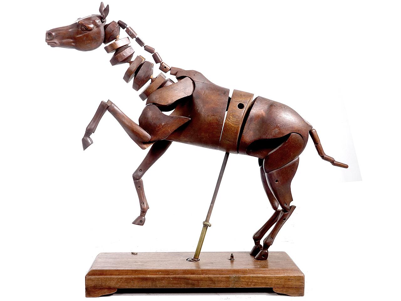Modelo y maletín de caballo de artista articulado de 1830 en Bueno Estado en Peekskill, NY