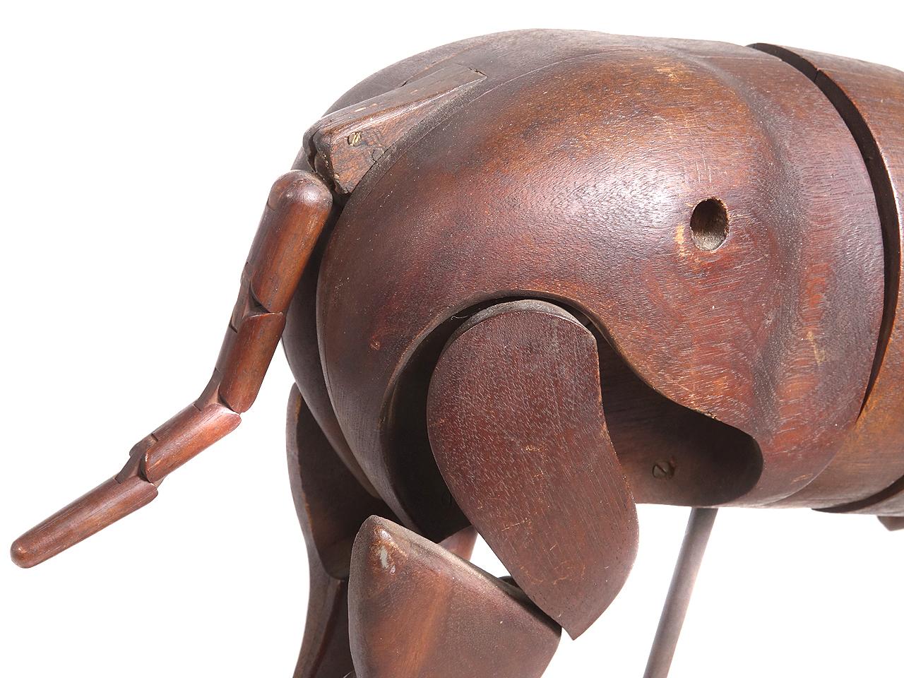 Modelo y maletín de caballo de artista articulado de 1830 Madera