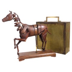 Antique 1830 Articulated Artist's Horse Model and Case