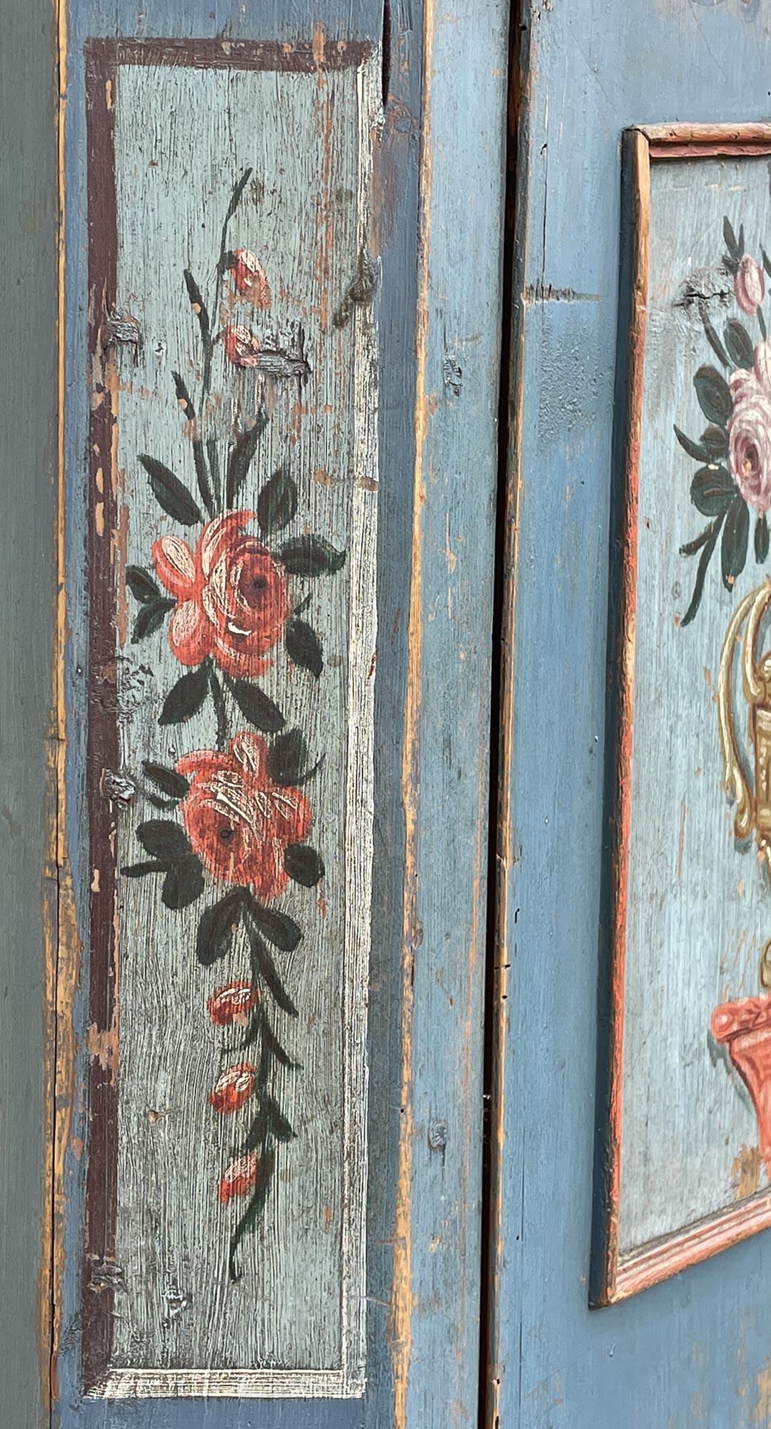 1830 Blu Floral Painted Cabinet 6