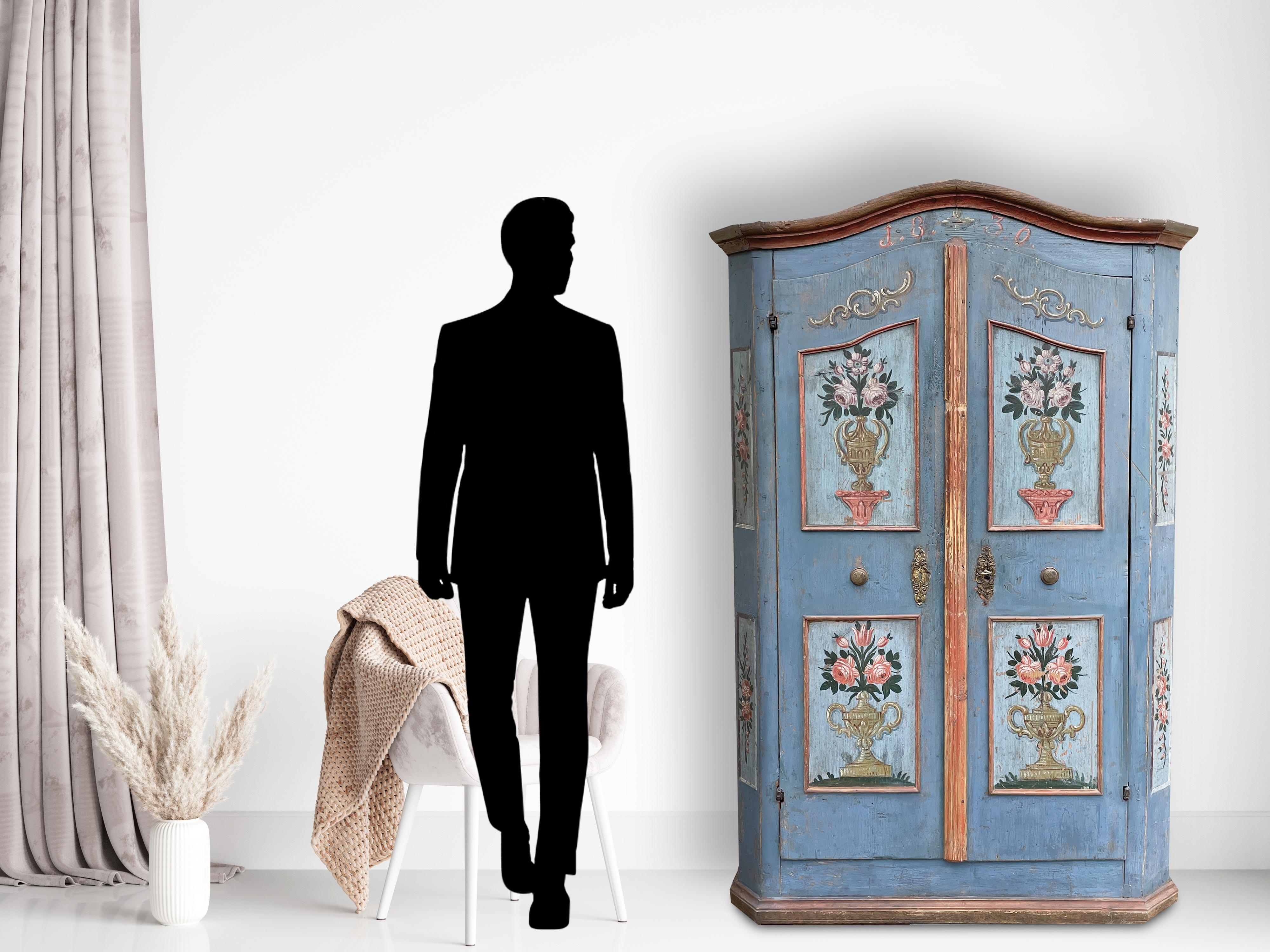 Armoire peinte à motifs floraux Blu 1830 12
