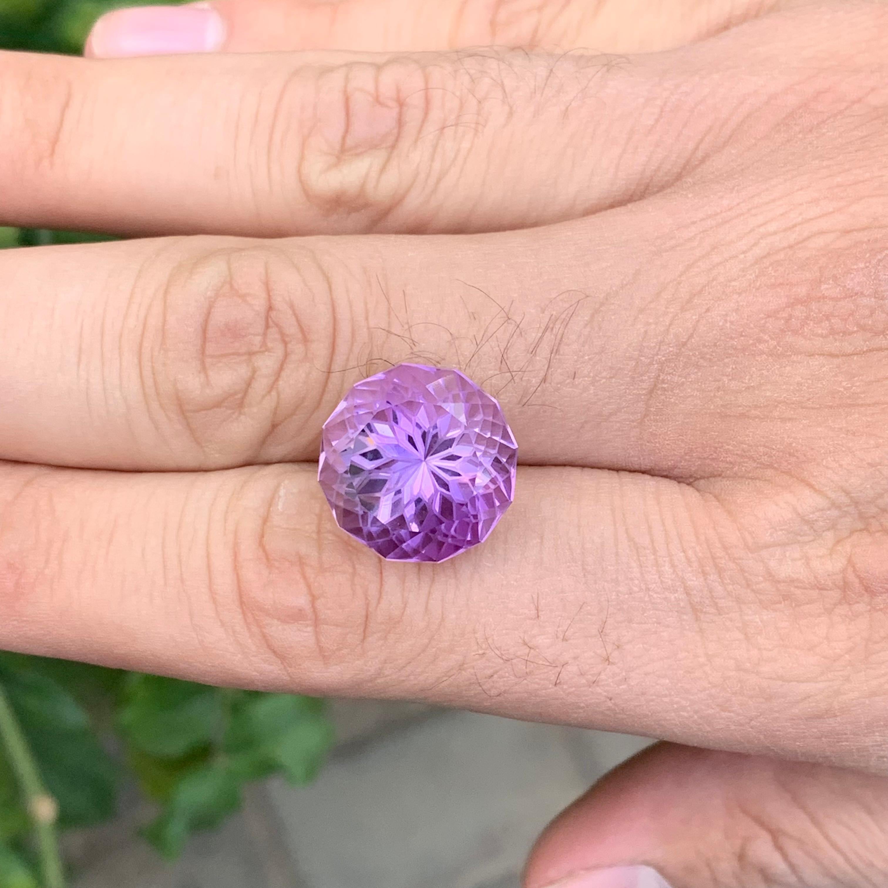18,30 Karat Natürlicher loser Amethyst Runde Form Edelstein für Damen oder Herren im Angebot