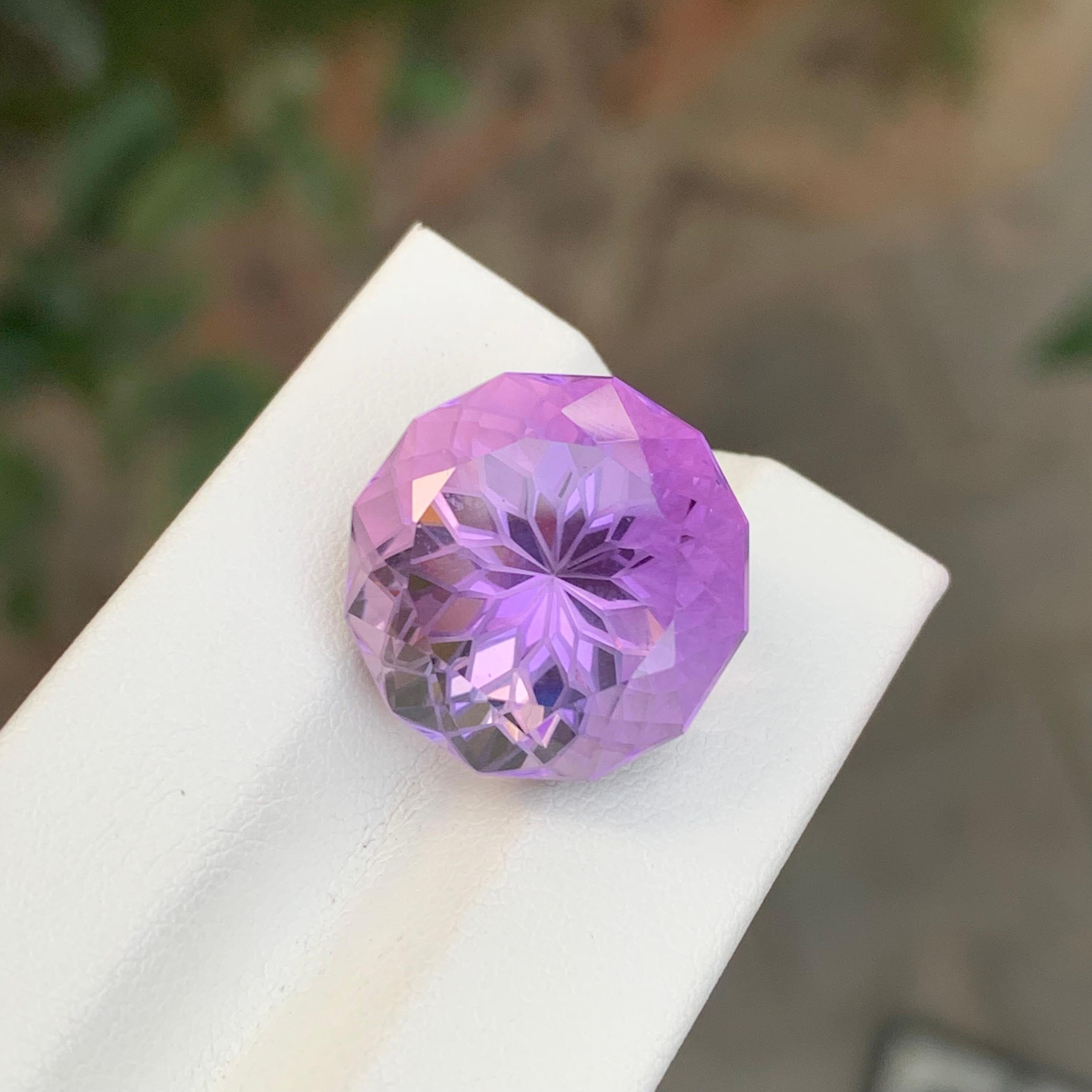 18,30 Karat Natürlicher loser Amethyst Runde Form Edelstein im Angebot 2