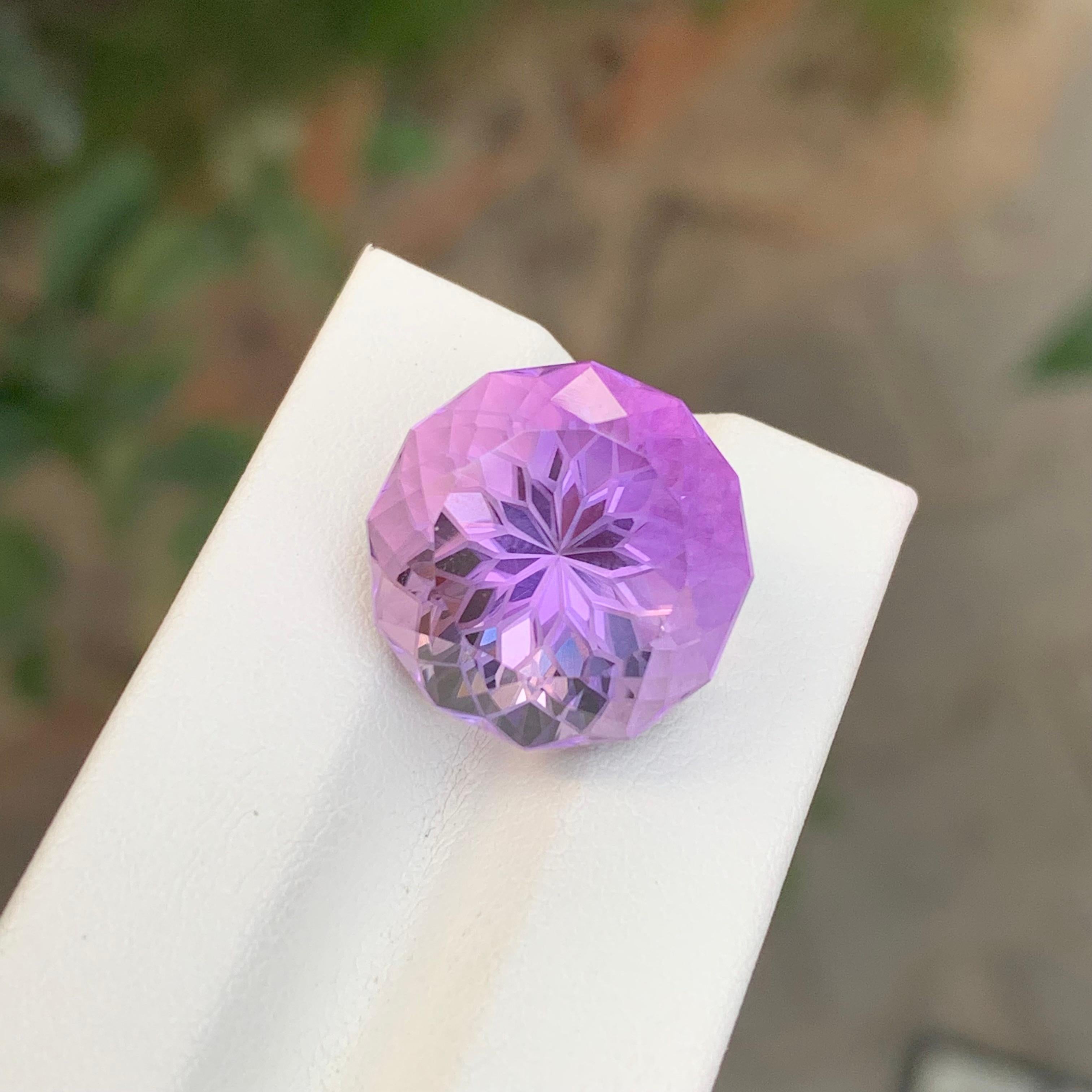 18,30 Karat Natürlicher loser Amethyst Runde Form Edelstein im Angebot 3