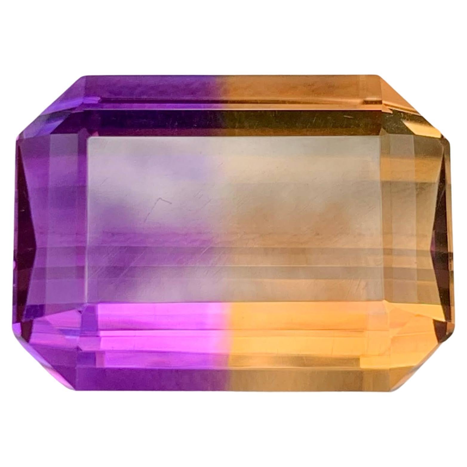 18.30 Carat Natural Loose Bi Color Ametrine Emerald Cut Brazilian Gemstone