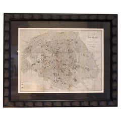 1830, French Map of Paris by De Simencourt Antique 1830, French Map of Paris by De Simencourt