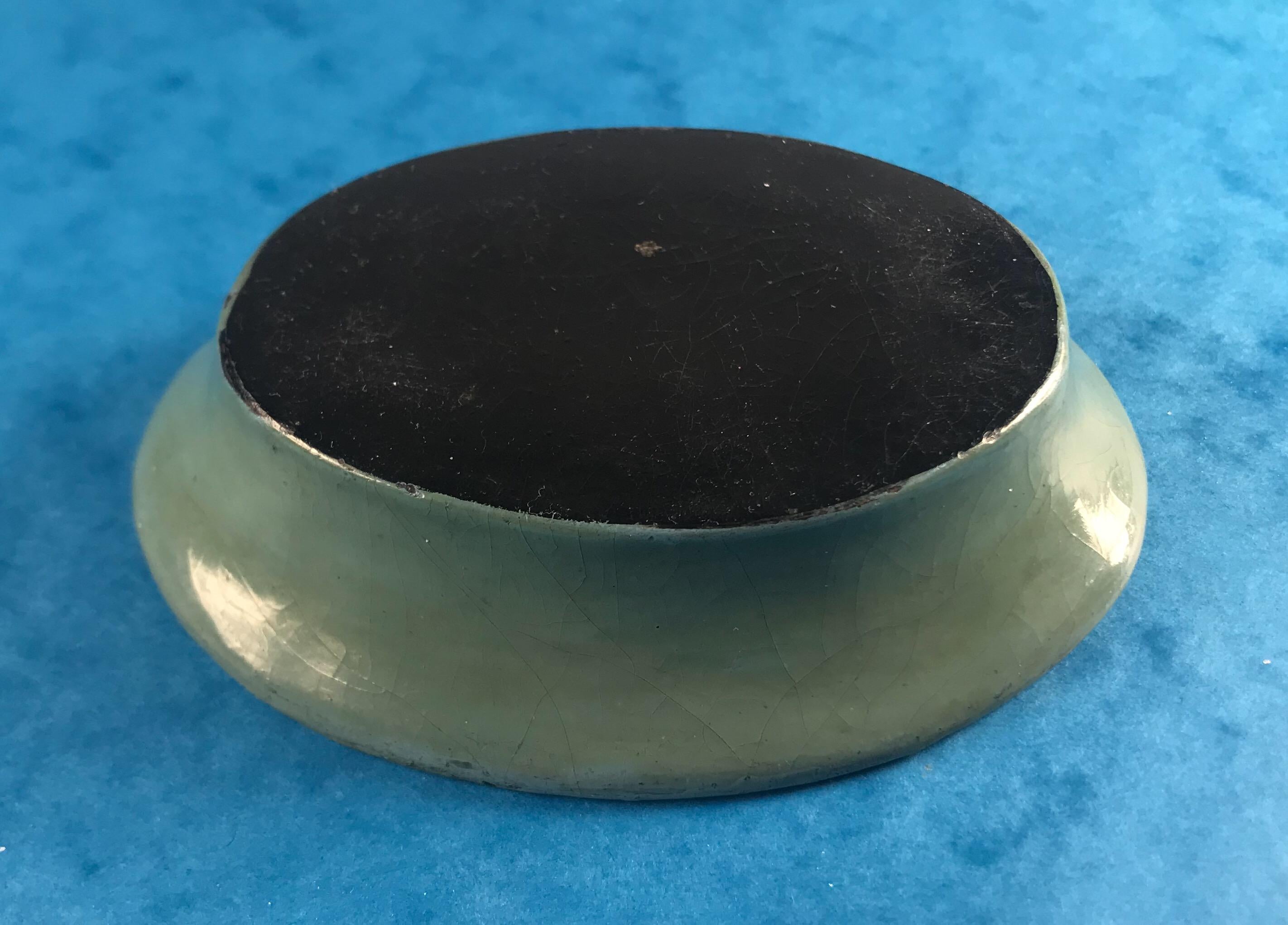 1830 Hand Painted Green Papier-mâché Pin or Counter Tray 3