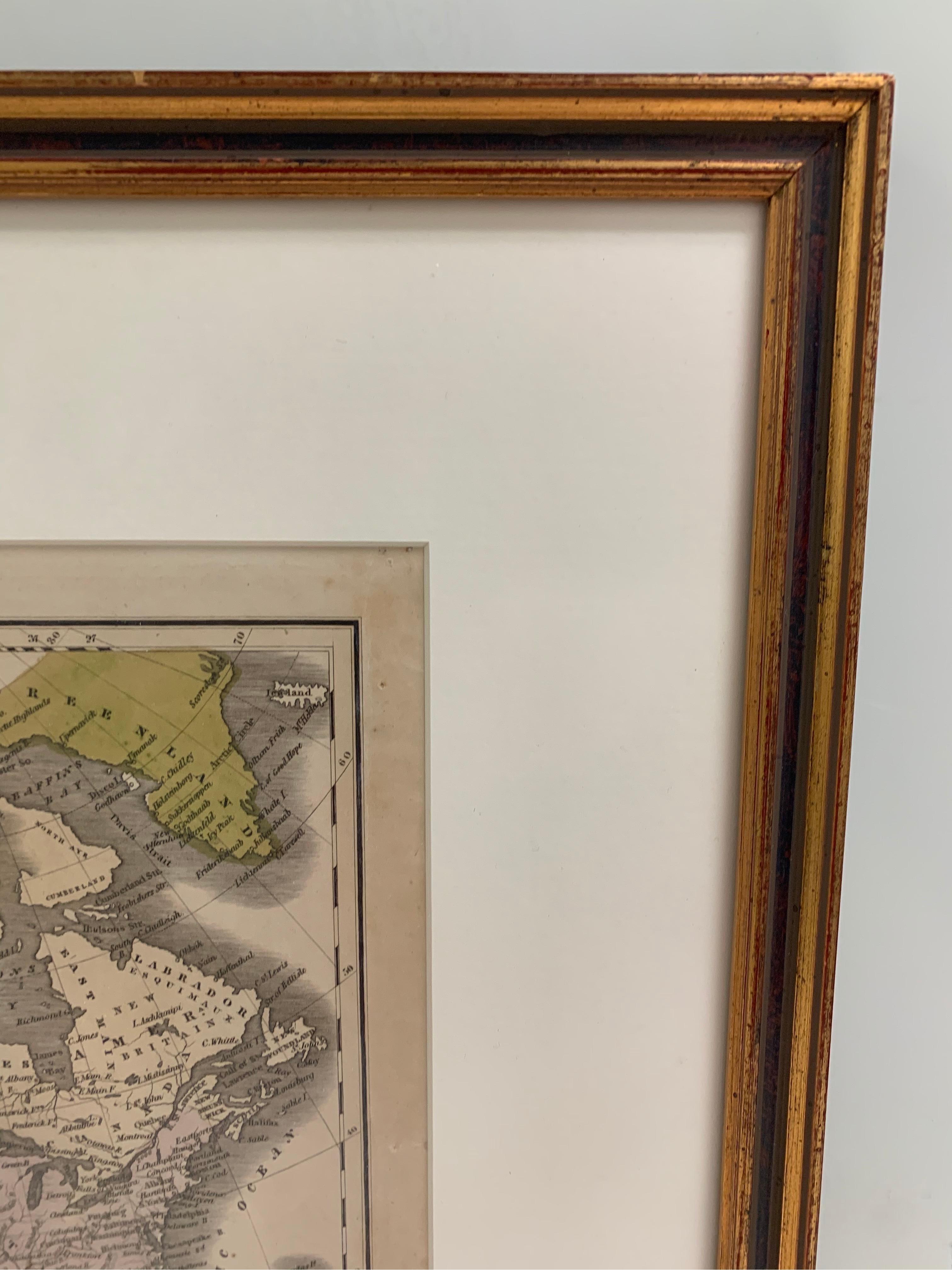 American Classical 1830 Mexico and United States Framed Map For Sale