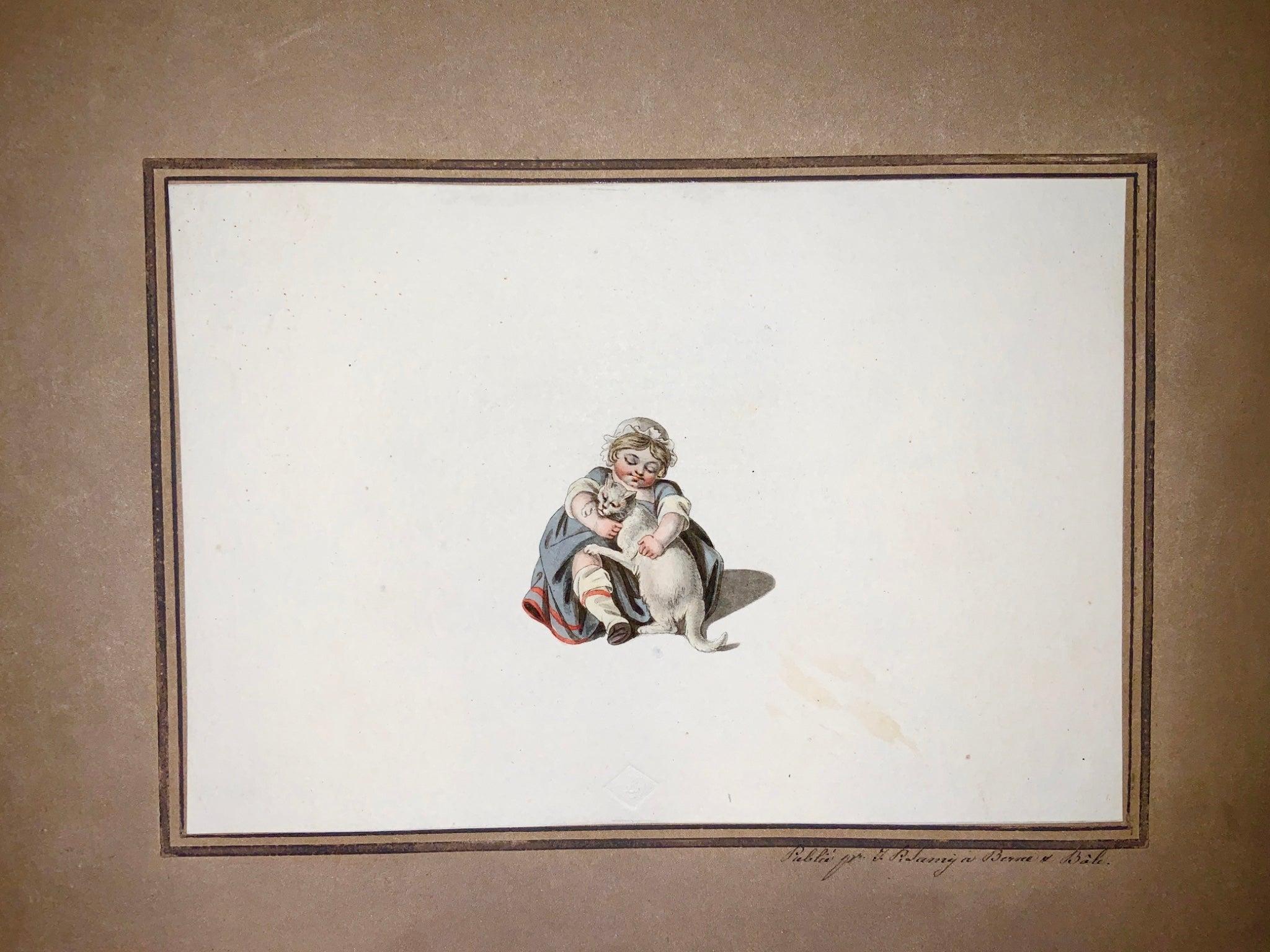 Early 19th Century 1830c Gottfried Mind, Juvenalia, “Fantasies”, with 12 Fine Aquatints For Sale
