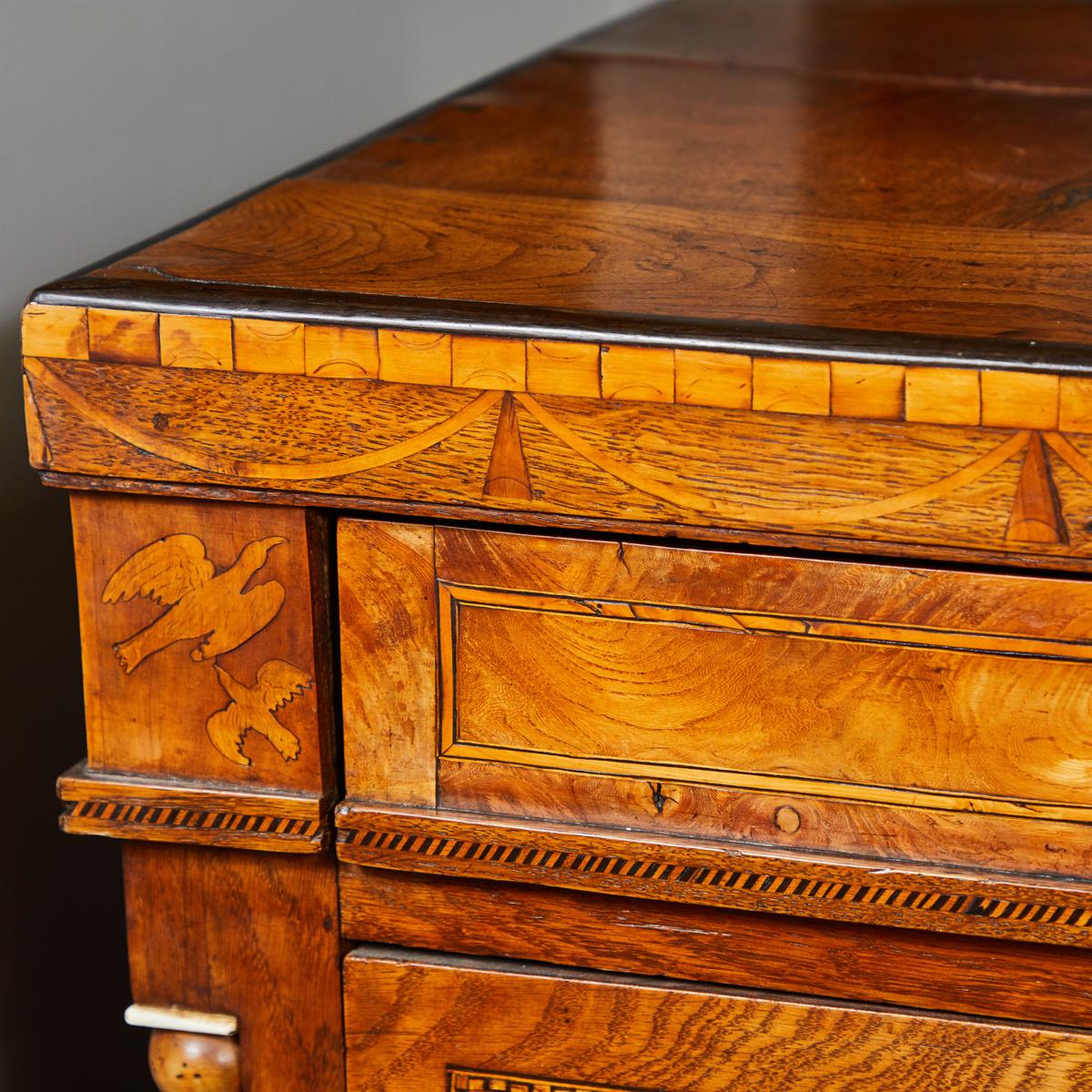 1830s Danish Five-Drawer Inlaid Commode 6