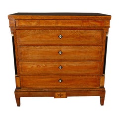 1830s Danish Five-Drawer Inlaid Commode