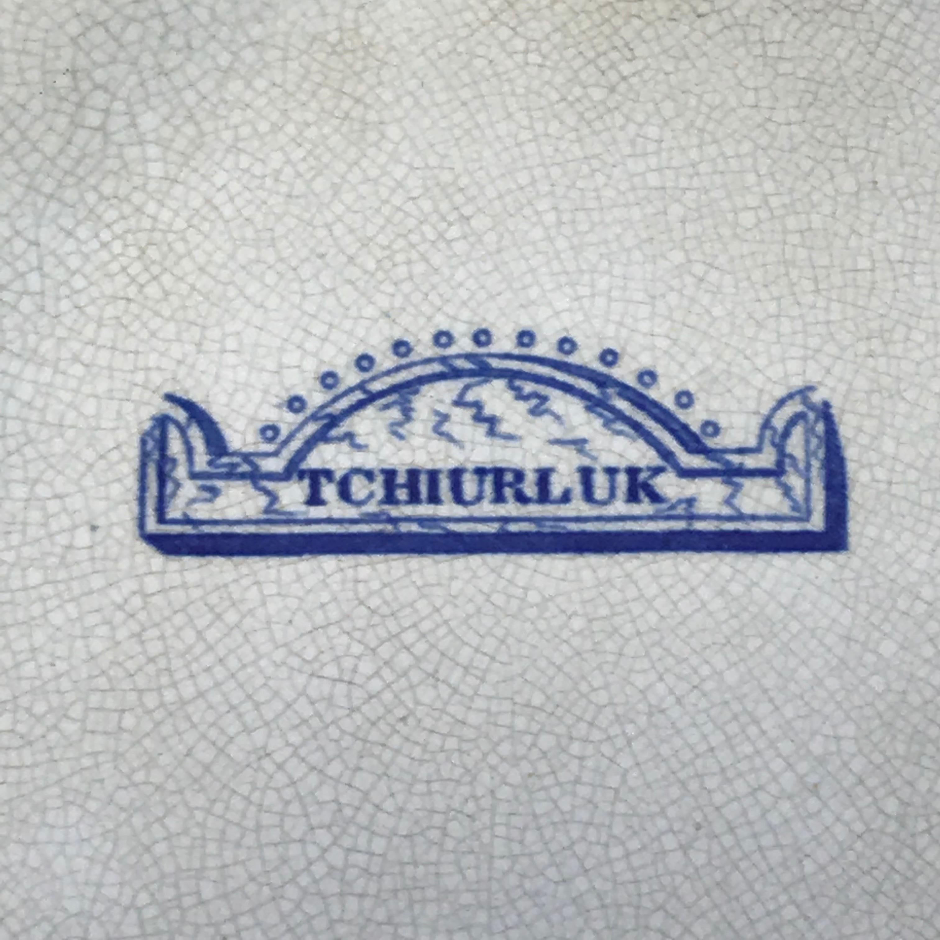 1830s English Blue and White Transferware Tchiurluk Pattern Dinner Plate 2