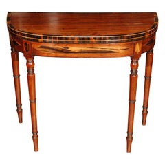 1830s English Demilune Mahogany Game Table or Console